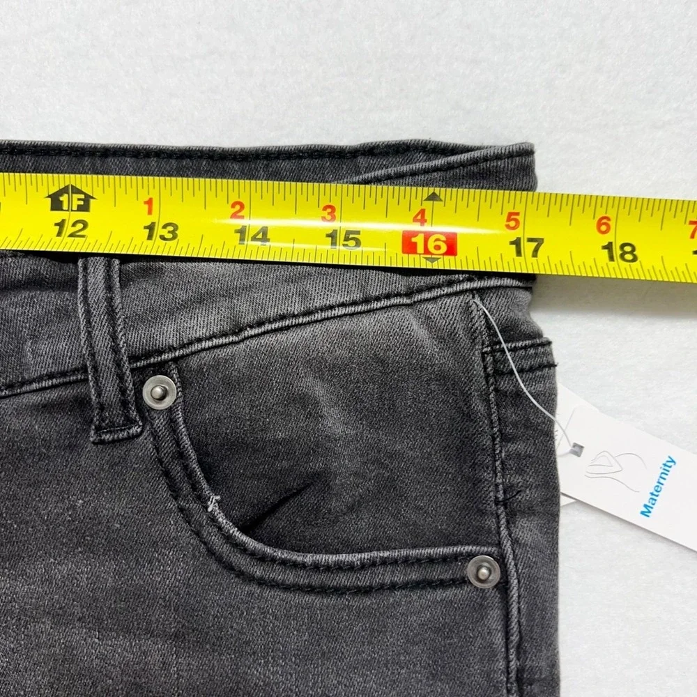 Time And Tru Women's Maternity Skinny Stretch Grey Denim Jeans Size L‎ 12-14 NWT